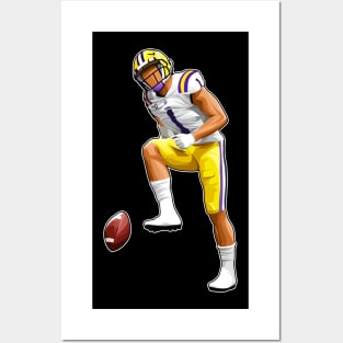 JaMarr Chase #1 Celebrate Touchdown Posters and Art